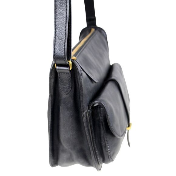 FOSSIL BLACK GENUINE LEATHER MEDIUM ZIP TOP HOBO TOTE SHOULDER BAG HANDBAG PURSE - Picture 4 of 15